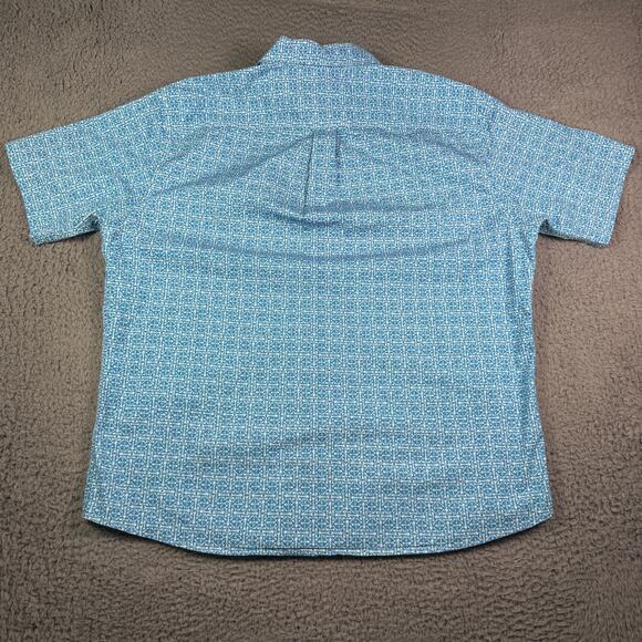 Peter Millar Shirt Mens XL Blue Fin Rays Fish Cotton Stretch Sport Crown Button - Picture 6 of 9